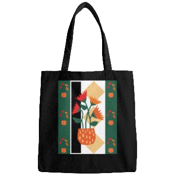Discover Red-Orange floral abstract art Bags