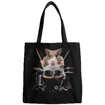 Discover Hamster Playing Drums Realistic Bags