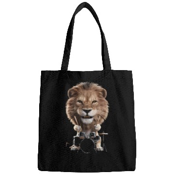 Discover Lion Playing Drums Realistic Bags