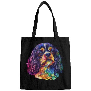 Discover Colorful Cavalier King Charles Spaniel Portrait Bags