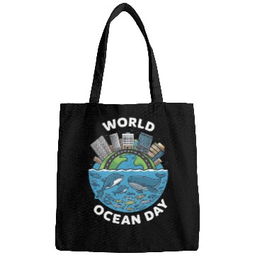 Discover world ocean day Bags