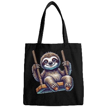 Discover Cute sloth swing cartoon playground animal Bags