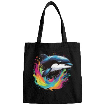 Discover Dolphin In Ocean splash Bags