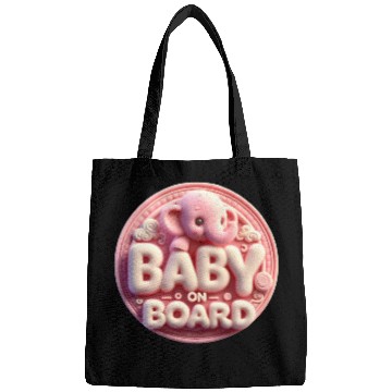 Discover Baby announcement with text “Baby on Board" Bags