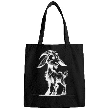 Discover Grinning Goat Pencil Sketch Drawing Bags
