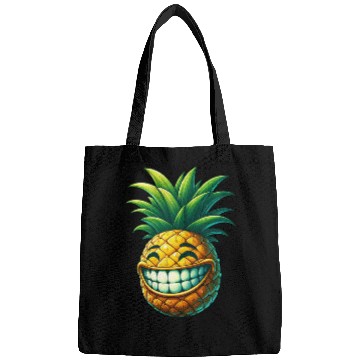 Discover Pineapple fruit summer cartoon smile sweet cool Bags