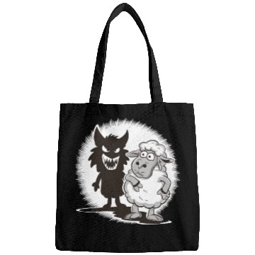 Discover Unique Comic Sheep and Wolf Shadow for a Sheep Bags