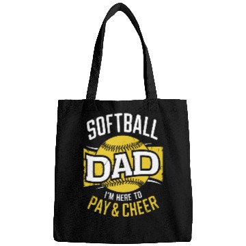 Discover Pay & Cheer Softball Dad Funny Daddy Father's Day Bags