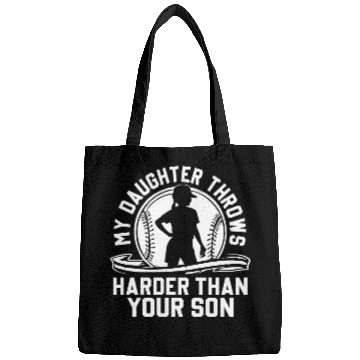 Discover Throw Harder Softball Dad Funny Daddy Father's Day Bags