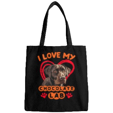Discover Brown Labrador I LOVE MY CHOCOLATE LAB Owner Bags