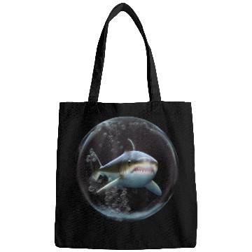 Discover Shark silhouette ocean predator Bags