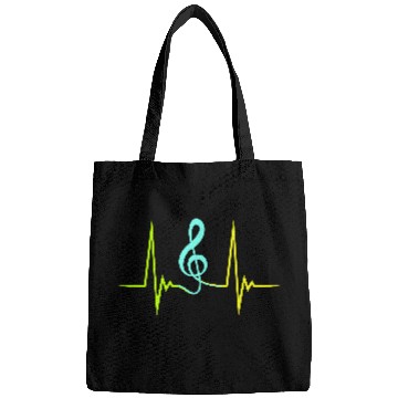 Discover Music Clef Note Violin Treble Sound Pulse ECG Bags