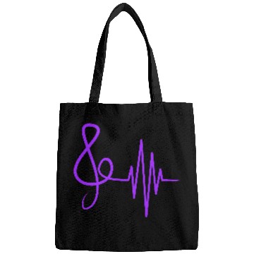 Discover Music Clef Note Violin Treble Sound Pulse ECG Bags