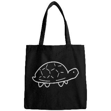Discover Minimalistic Turtle Sketch (white) Bags