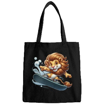 Discover Cute Snowboarder Lion Bags
