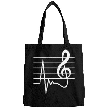 Discover Music Clef Note Violin Treble Sound Pulse ECG Bags