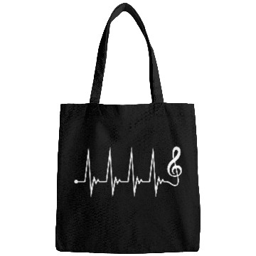 Discover Music Clef Note Violin Treble Sound Pulse ECG Bags