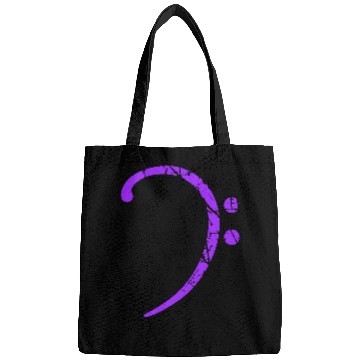 Discover Music Bass Clef Note Sound Vintage Retro Scratches Bags