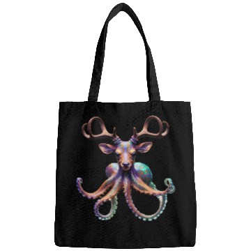 Discover Psychedelic deer octopus with antlers Bags