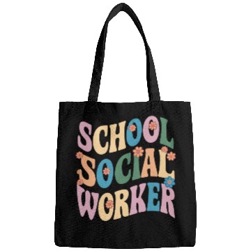 Discover School Social Worker Floral Retro Vibes Bags