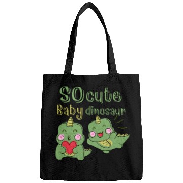 Discover little green dinosaur Bags