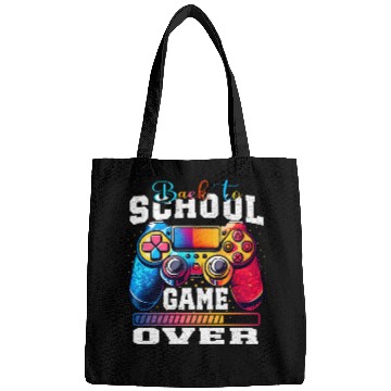 Discover Happy Back to school Game Over Grunge Design Bags