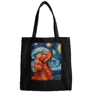 Discover Irish Setter Dog Starry Night Painting Bags