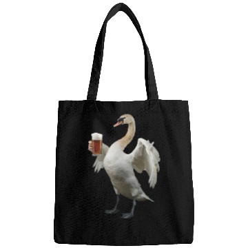 Discover Swan Drinking Beer Realistic Bags