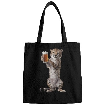 Discover Cheetah Drinking Beer Realistic Bags