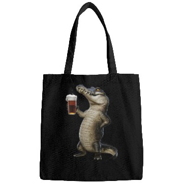 Discover Crocodile Drinking Beer Realistic Bags
