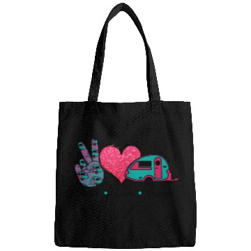 Discover Peace Love Camp Camping Lover Adventure Bags
