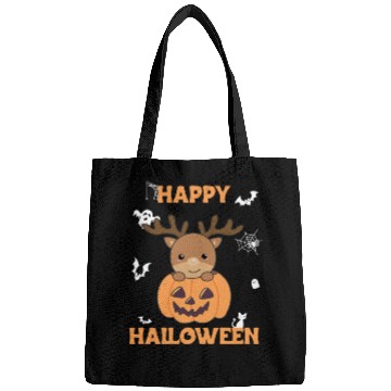 Discover Deer In Pumpkin Cute Deer Happy Halloween Bags
