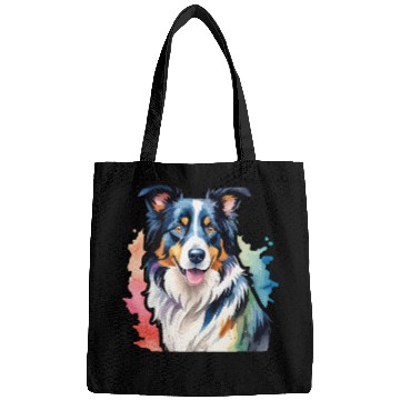 Discover Border Collie Watercolor Bags