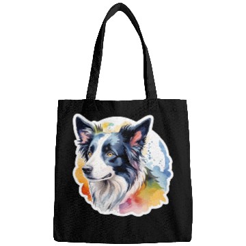 Discover Border Collie Watercolor Bags