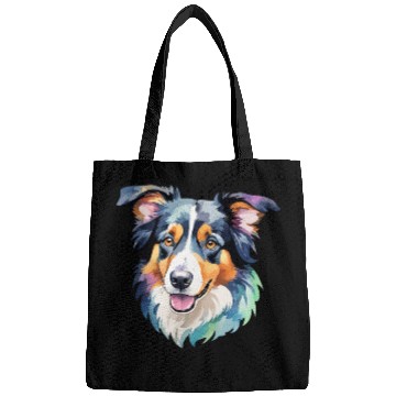 Discover Border Collie Watercolor Bags