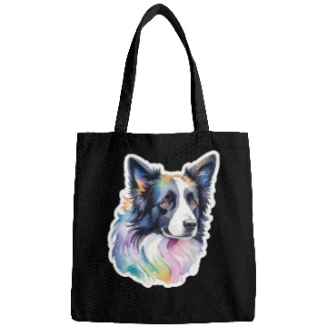 Discover Border Collie Watercolor Bags