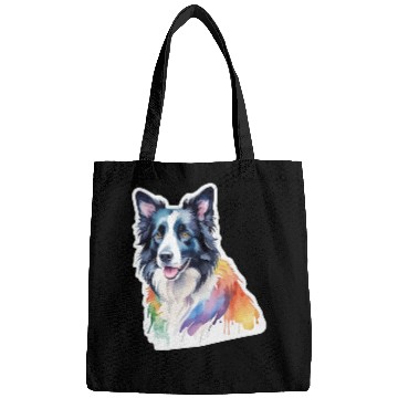 Discover Border Collie Watercolor Bags