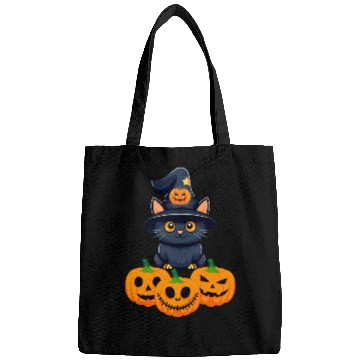 Discover Cute Night Halloween Cat Lovers Bags