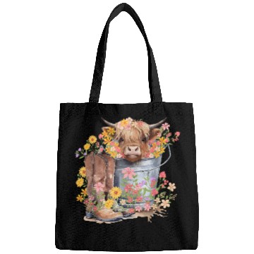 Discover Highland Cow flowers Christmas Bags