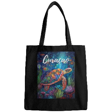Discover Curacao Turtle Caribbean Vintage Bags
