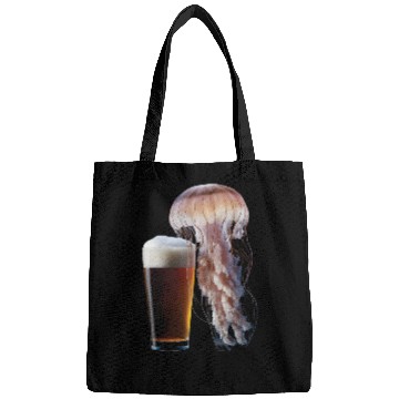 Discover Jellyfish Drinking Beer Realistic Bags