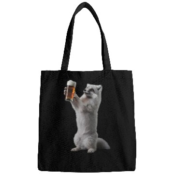 Discover Arctic Fox Drinking Beer Realistic Bags