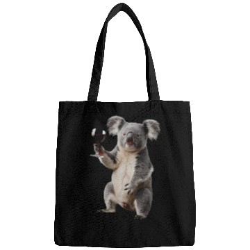 Discover Koala Drinking Wine Realistic Bags