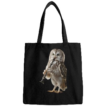 Discover Owl Playing Clarinet Realistic Bags