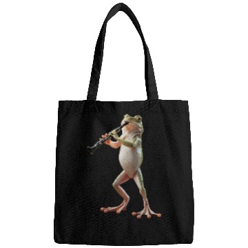 Discover Frog Playing Clarinet Realistic Bags