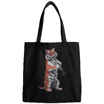 Discover Tiger Playing Clarinet Realistic Bags