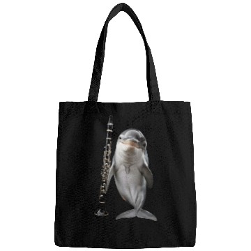 Discover Dolphin Playing Clarinet Realistic Bags
