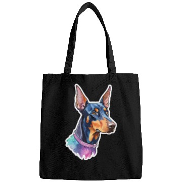 Discover Dobermann Watercolor Bags