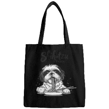 Discover Shih tzu & Pasta Shih-tzu Black and White Bags