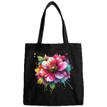 Discover Colorful abstract flower blossom Bags